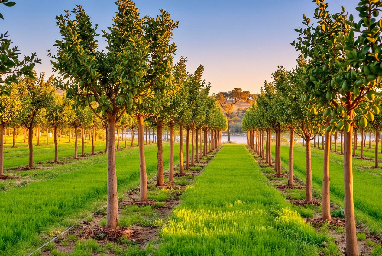 Bustan HaGalil — avocado orchard rows Avocado orchard with neat rows on the Bustan HaGalil agricultural estate in the Western Galilee